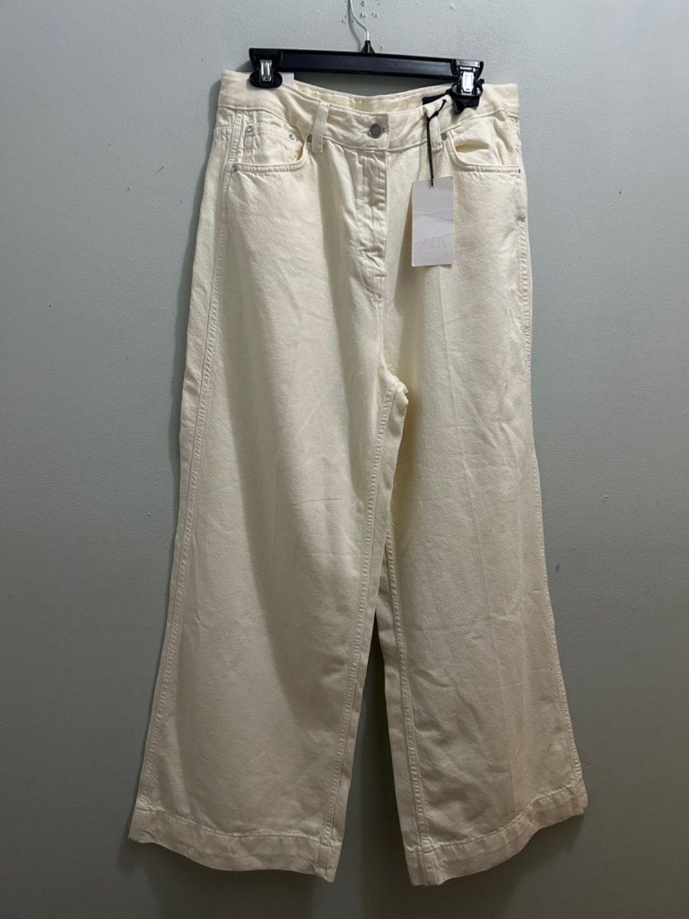 Women's Loose fit wide Leg Jeans - Cream - Picture 1 of 7